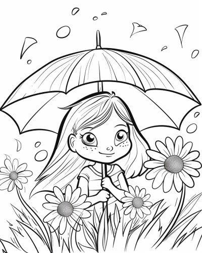 umbrella coloring page