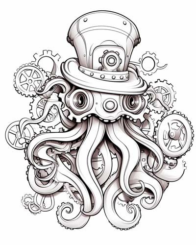 cogwheel animals coloring page