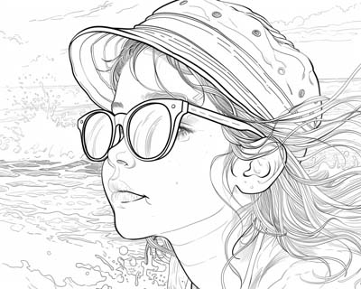 sunglasses coloring page