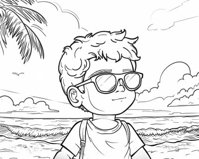 sunglasses coloring page