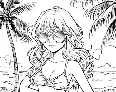 sunglasses coloring page