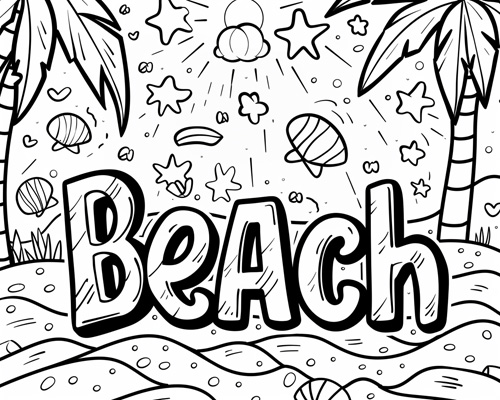 beach graffiti art coloring page