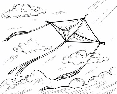 kite coloring page
