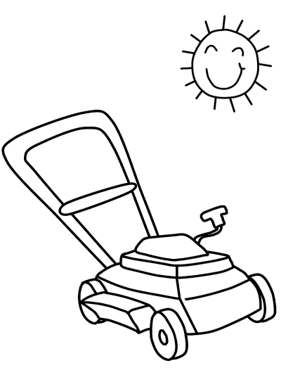 summer lawnmower coloring page