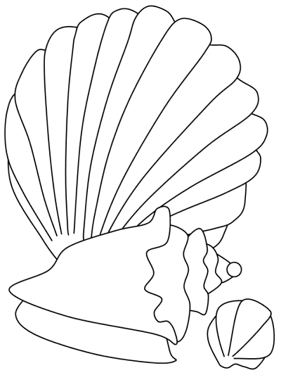 summer seashells coloring page