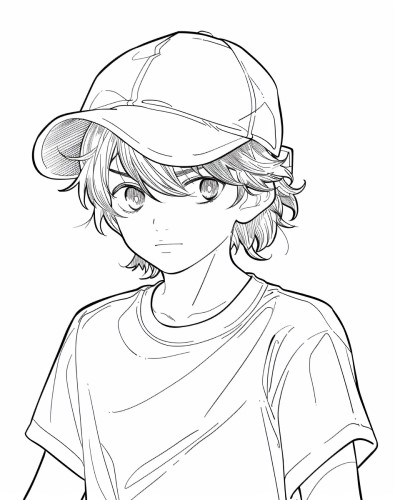 summer boy coloring page