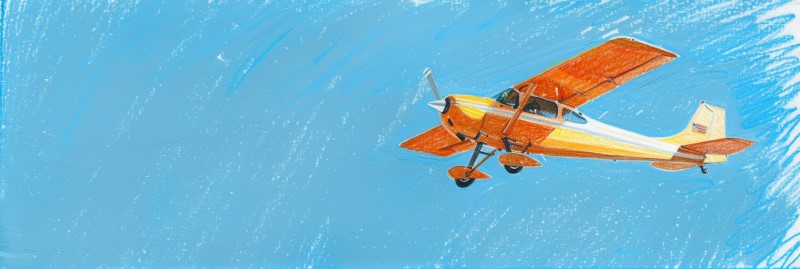 pencil crayon artwork of an airplane