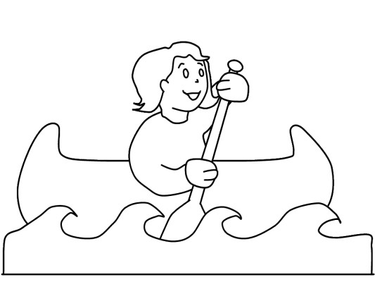 canoe coloring page