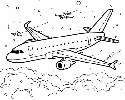 commercial airliner coloring page