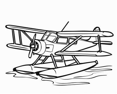 seaplane coloring page
