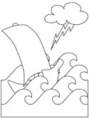 ship in a storm coloring page