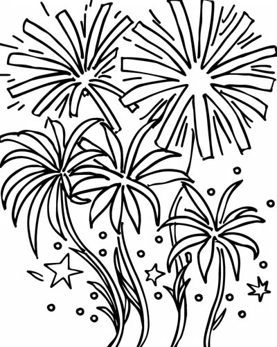 fireworks coloring page