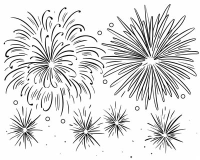 fireworks coloring page