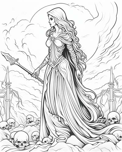 Hel coloring page
