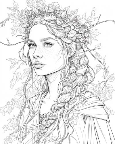 the norse goddess Frigg coloring page