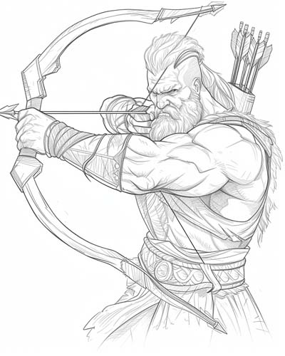 the norse god Hodr coloring page