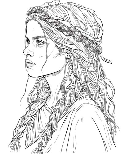 the norse goddess Nanna coloring page