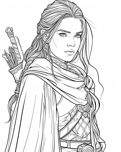 the norse goddess Skadi coloring page
