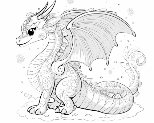 snow dragon coloring page