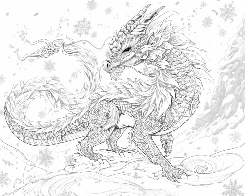 snow dragon coloring page