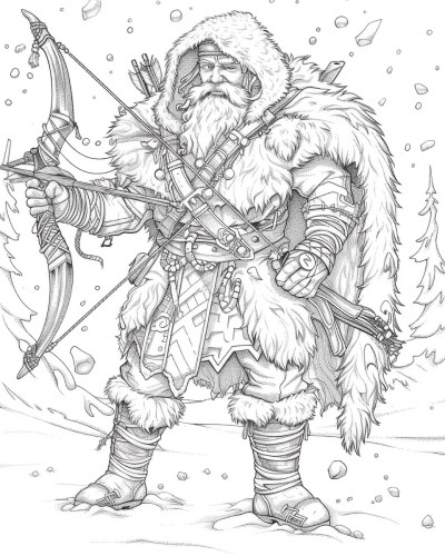 Norse god Ullr coloring page