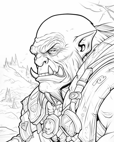 monsters and creatures - orc coloring page