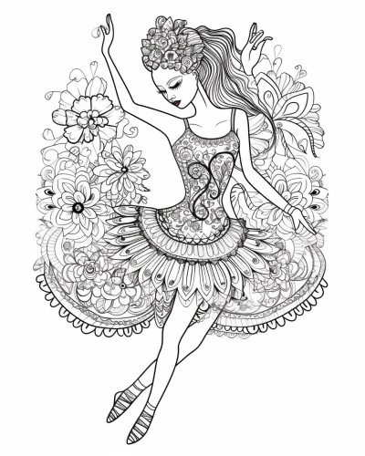zentangle ballerina coloring pages